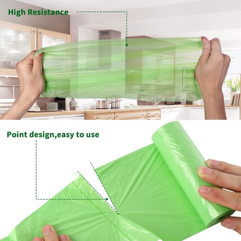 Techshare Biodegradable Trash Bags 4-6 Gallon, 100 Counts, Extra Thick Small Trash Bag Recycling Garbage Bags For Kitchen Bathroom Yard Office Wastebasket Car - Image 5